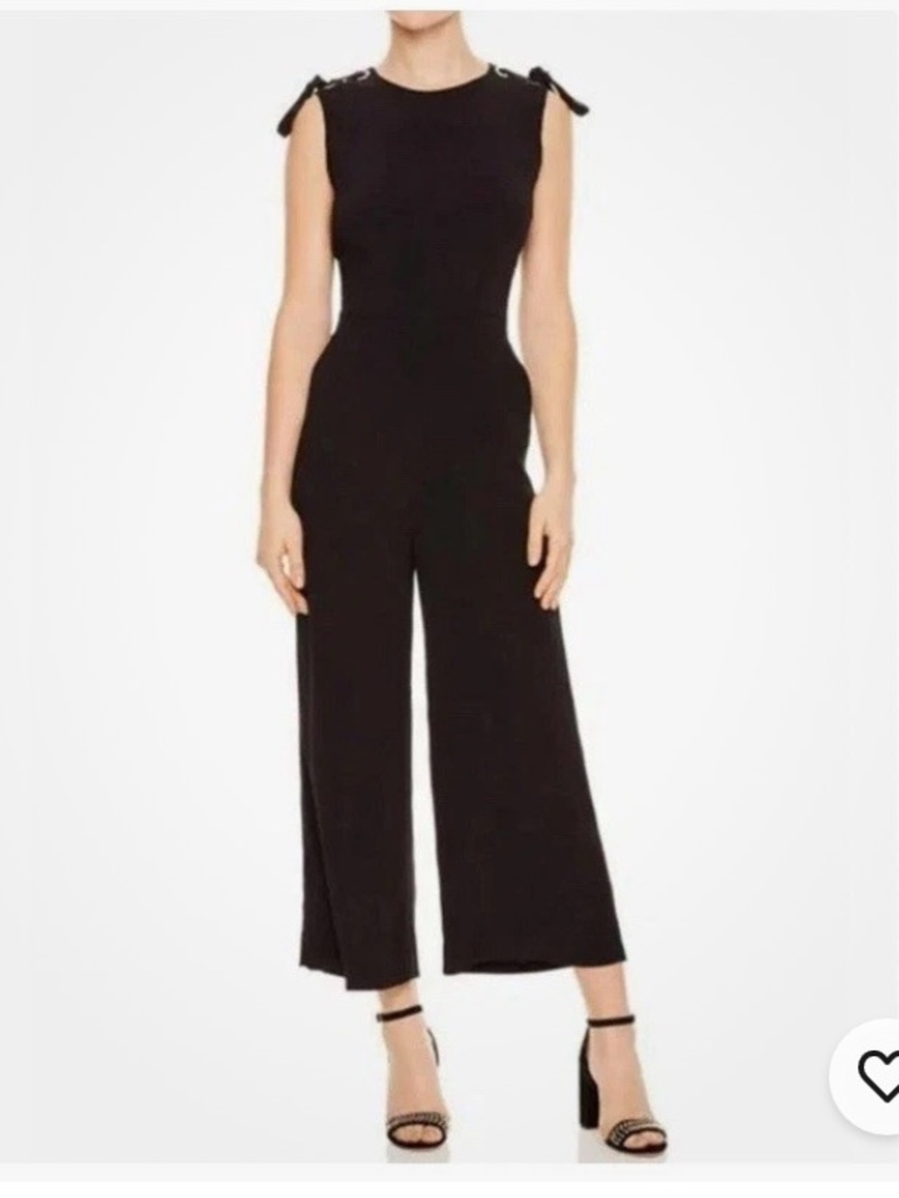 7-10 Sandro Paris Black Jumpsuit Cropped 6 NWT